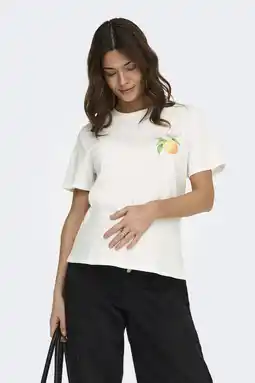 Wehkamp ONLY MATERNITY zwangerschaps T-shirt met backprint ecru aanbieding