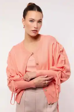Wehkamp FLURESK gebreid vest roze aanbieding