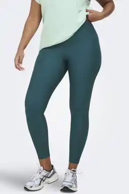 Wehkamp ONLY PLAY CURVY Plus Size sportlegging ONPJANA petrol aanbieding