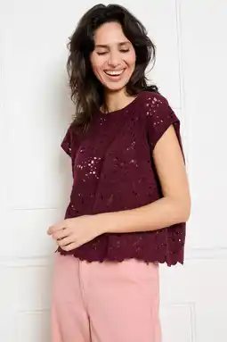 Wehkamp LOLALIZA top donkerrood crochet aanbieding