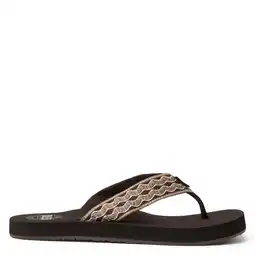 Wehkamp Reef teenslippers zwart/beige aanbieding