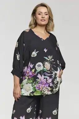 Wehkamp Gozzip gebloemde blousetop zwart aanbieding