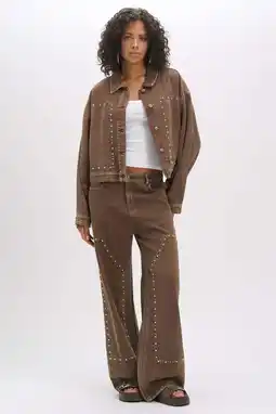 Wehkamp Refined Department wide leg jeans bruin aanbieding