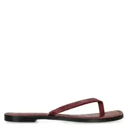 Wehkamp Sacha leren slippers bordeaux aanbieding
