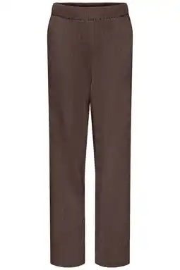 Wehkamp KIDS ONLY GIRL straight casual broek met textuur donkerbruin aanbieding