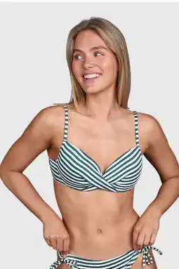 Wehkamp Brunotti voorgevormde beugel bikinitop Stefana groen/wit aanbieding