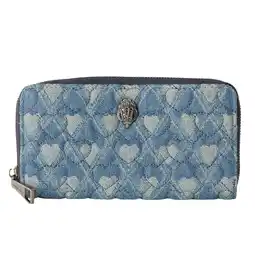 Wehkamp Kurt Geiger denim portemonnee Kensington met hartjes blauw aanbieding