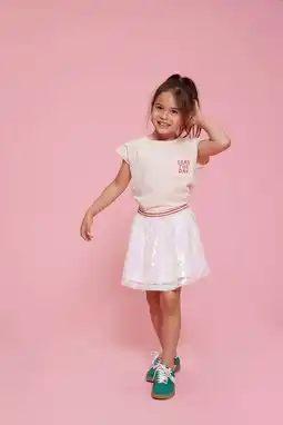 Wehkamp Jubel korte rok Lazy Lagoon met pailletten lichtroze aanbieding