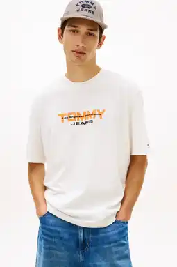 Wehkamp Tommy Jeans regular T-shirt ecru aanbieding
