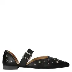 Wehkamp Babouche G-Ally-1 leren loafers met studs zwart aanbieding