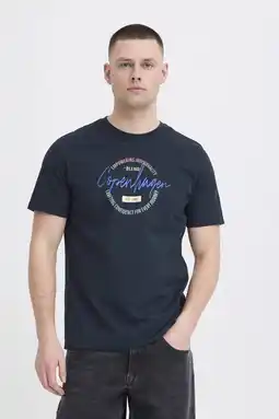 Wehkamp Blend regular T-shirt donkerblauw aanbieding