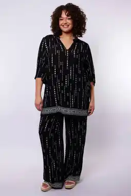 Wehkamp Exxcellent regularwaist palazzo broek zwart aanbieding