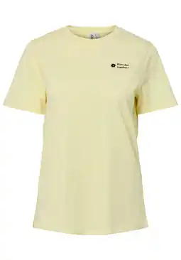 Wehkamp PIECES rechtvallend T-shirt met backprint - lichtgeel aanbieding