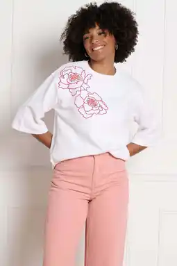 Wehkamp LOLALIZA gebloemde sweater ecru aanbieding