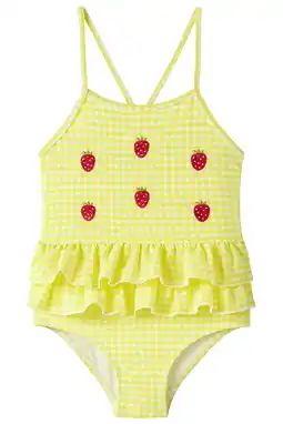 Wehkamp NAME IT MINI badpak met ruches geel aanbieding