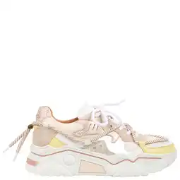 Wehkamp DWRS Jupiter chunky leren sneakers beige/geel aanbieding