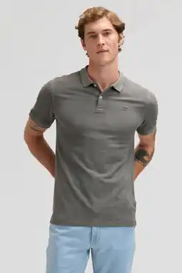 Wehkamp Lee regular polo grijsgroen aanbieding