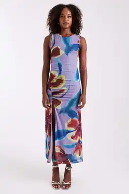 Wehkamp TOPSHOP gebloemde maxi jurk lila aanbieding