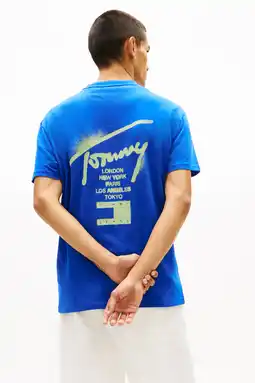 Wehkamp Tommy Jeans regular T-shirt met backprint blauw aanbieding