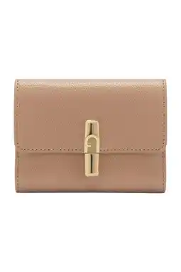 Wehkamp Furla leren portemonnee Iride S beige aanbieding