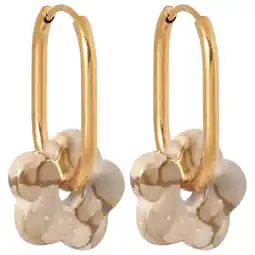 Wehkamp Label Kiki gold plated oorbellen Oval Flower aanbieding