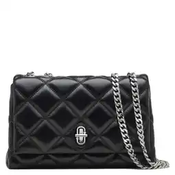 Wehkamp Marc Jacobs leren schoudertas The Slim Dual Chain zwart aanbieding