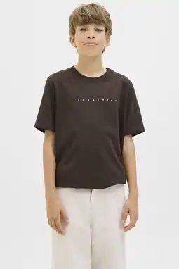 Wehkamp JACK & JONES JUNIOR T-shirt donkerbruin aanbieding