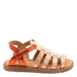Wehkamp Bisgaard leren sneakers metallic roze/oranje aanbieding