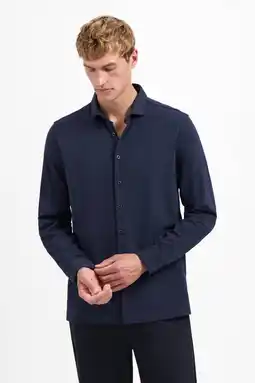 Wehkamp No Excess jersey casual overhemd donkerblauw aanbieding