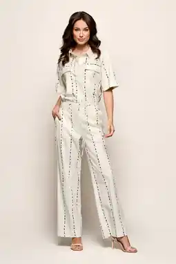 Wehkamp Mart Visser gestreepte blouse met linnen ecru aanbieding