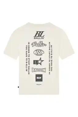 Wehkamp Ballin regular T-shirt met backprint taupe aanbieding