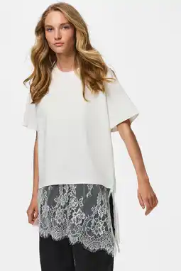 Wehkamp PIECES rechtvallend T-shirt - ecru aanbieding