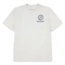 Wehkamp Abercrombie & Fitch jersey T-shirt met backprint lichtgrijs aanbieding