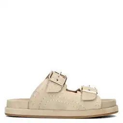 Wehkamp Haboob Elysee suède slippers beige aanbieding