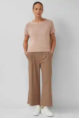 Wehkamp s.Oliver BLACK LABEL wide leg regularwaist culotte bruin aanbieding