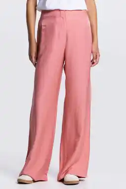 Wehkamp JANSEN Amsterdam wide leg highwaist broek oudroze aanbieding