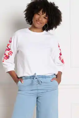 Wehkamp LOLALIZA gebloemde sweater wit aanbieding