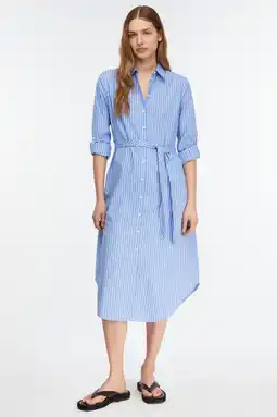 Wehkamp comma gestreepte blousejurk met krijtstreep blauw aanbieding
