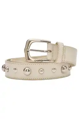 Wehkamp Fabienne Chapot leren riem Play of Studs ecru aanbieding