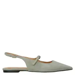 Wehkamp Inuovo slingback suède loafers grijsgroen aanbieding
