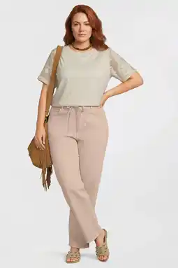 Wehkamp ONLY CARMAKOMA Carhilla Gianna Mw Straight Pant bootcut jeans beige aanbieding