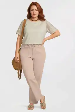 Wehkamp ONLY CARMAKOMA Carhilla Gianna Mw Straight Pant bootcut jeans beige aanbieding