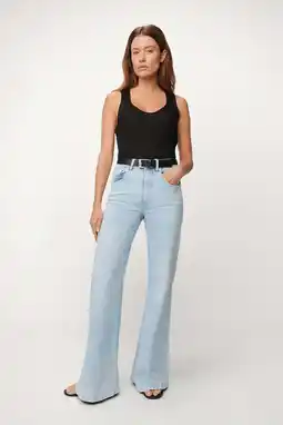 Wehkamp Lois highwaist flared jeans light blue denim aanbieding