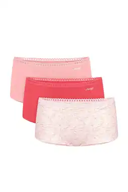 Wehkamp Sloggi short (set van 3) roze/ecru aanbieding