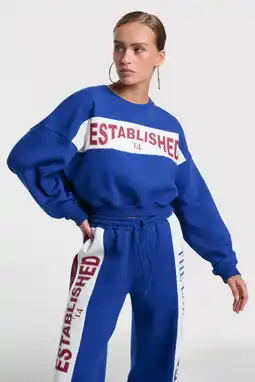 Wehkamp Alix the Label sweater met backprint blauw aanbieding