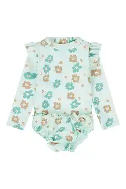 Wehkamp Dirkje badpak met bloemen print lichtblauw aanbieding