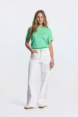 Wehkamp JANSEN Amsterdam JONE SS26 highwaist wide leg jeans wit aanbieding