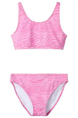 Wehkamp NAME IT KIDS crop bikini met zebraprint roze aanbieding