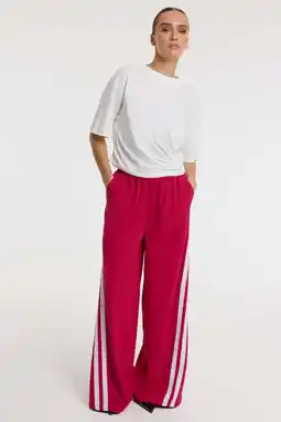 Wehkamp Refined Department wide leg regularwaist pantalon rood aanbieding
