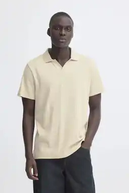 Wehkamp Blend regular polo fijn gebreid beige aanbieding